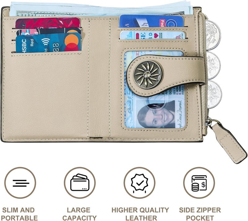Tipmile Small Wallet for Women Bifold RFID Blocking Card Holder Leather Wallets with Zipper Coin Pocket - Image 5
